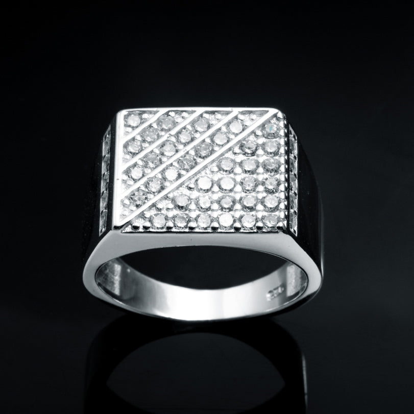 Silver Iced Out Ring