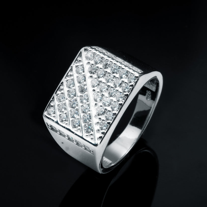 Silver Iced Out Ring
