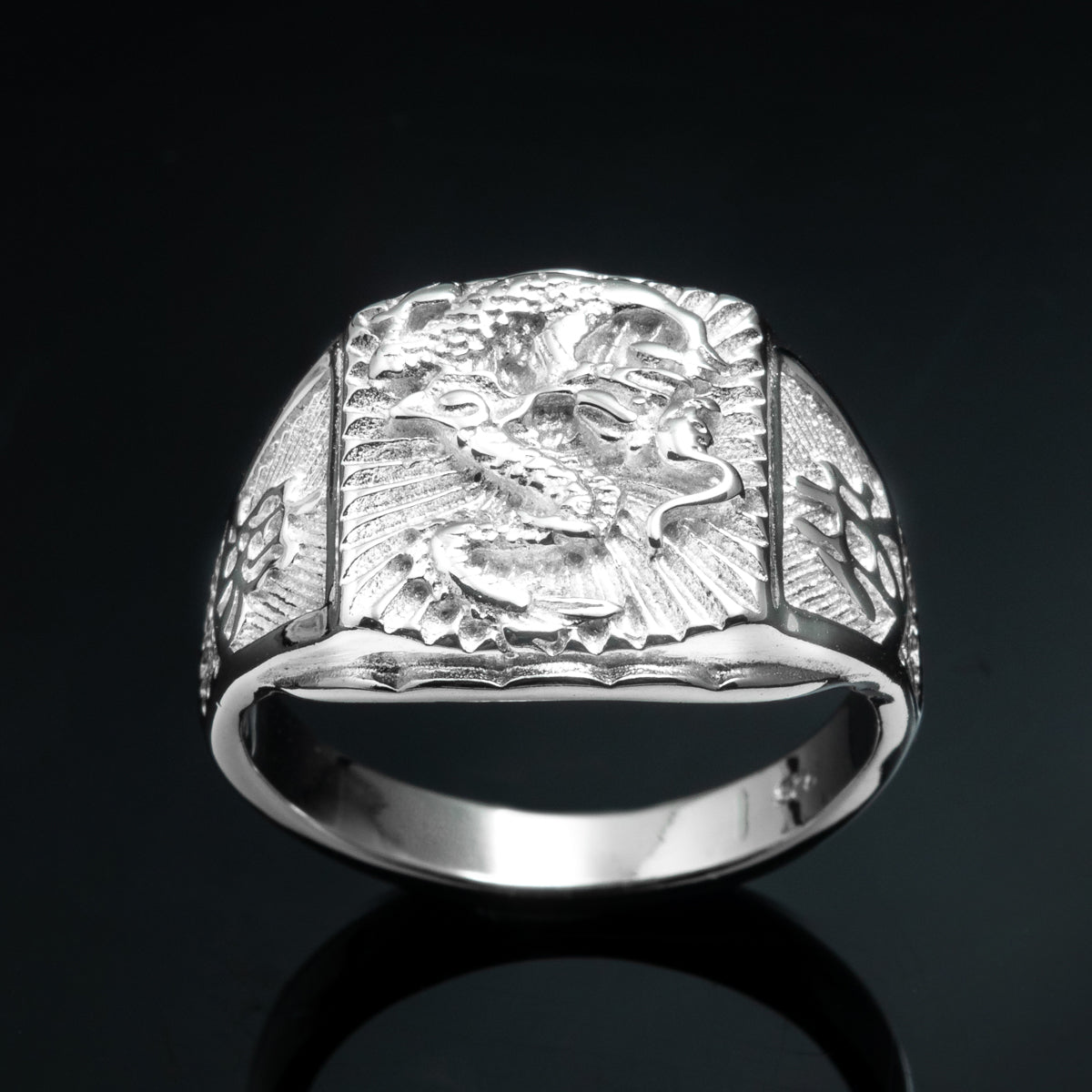 Silver Dragon Signet Ring