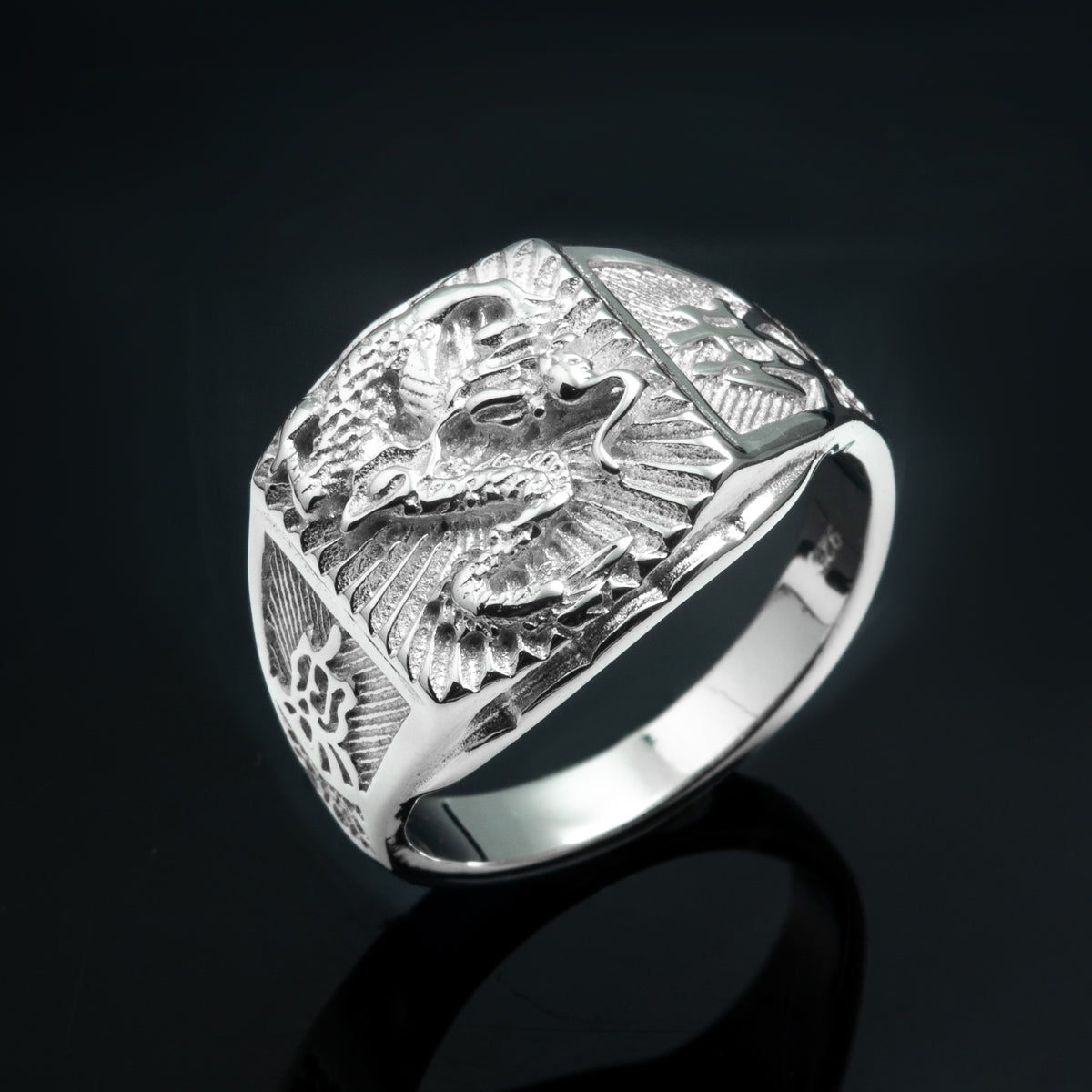Silver Dragon Signet Ring