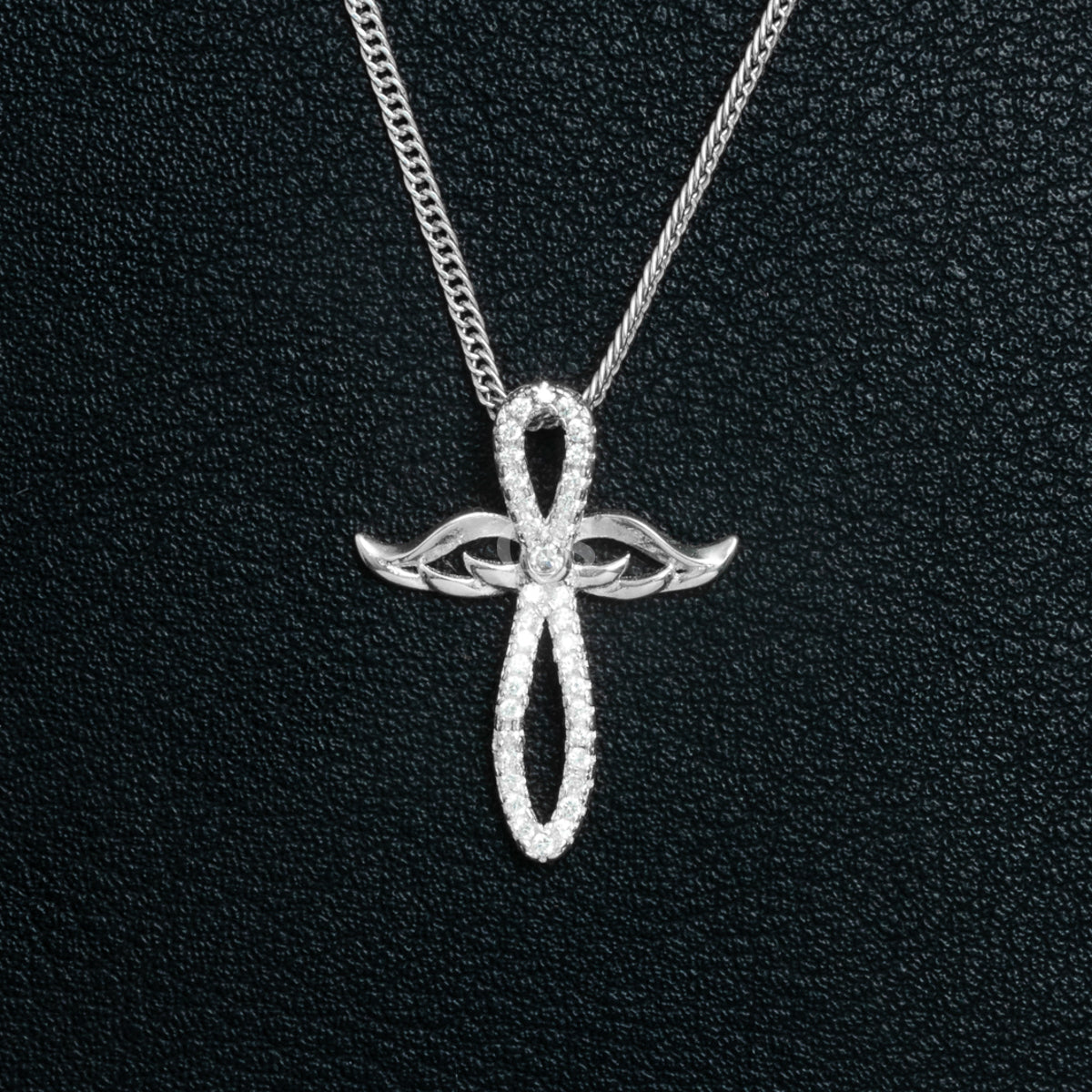 Silver Infinity Wing Necklace Set