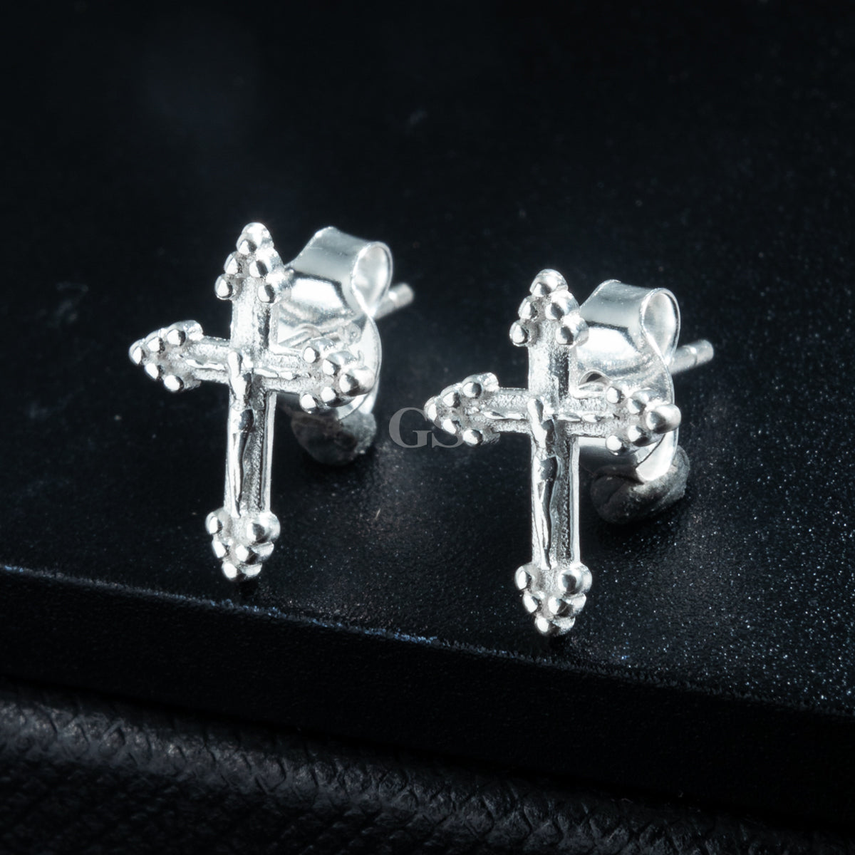 Silver Crucifix Stud