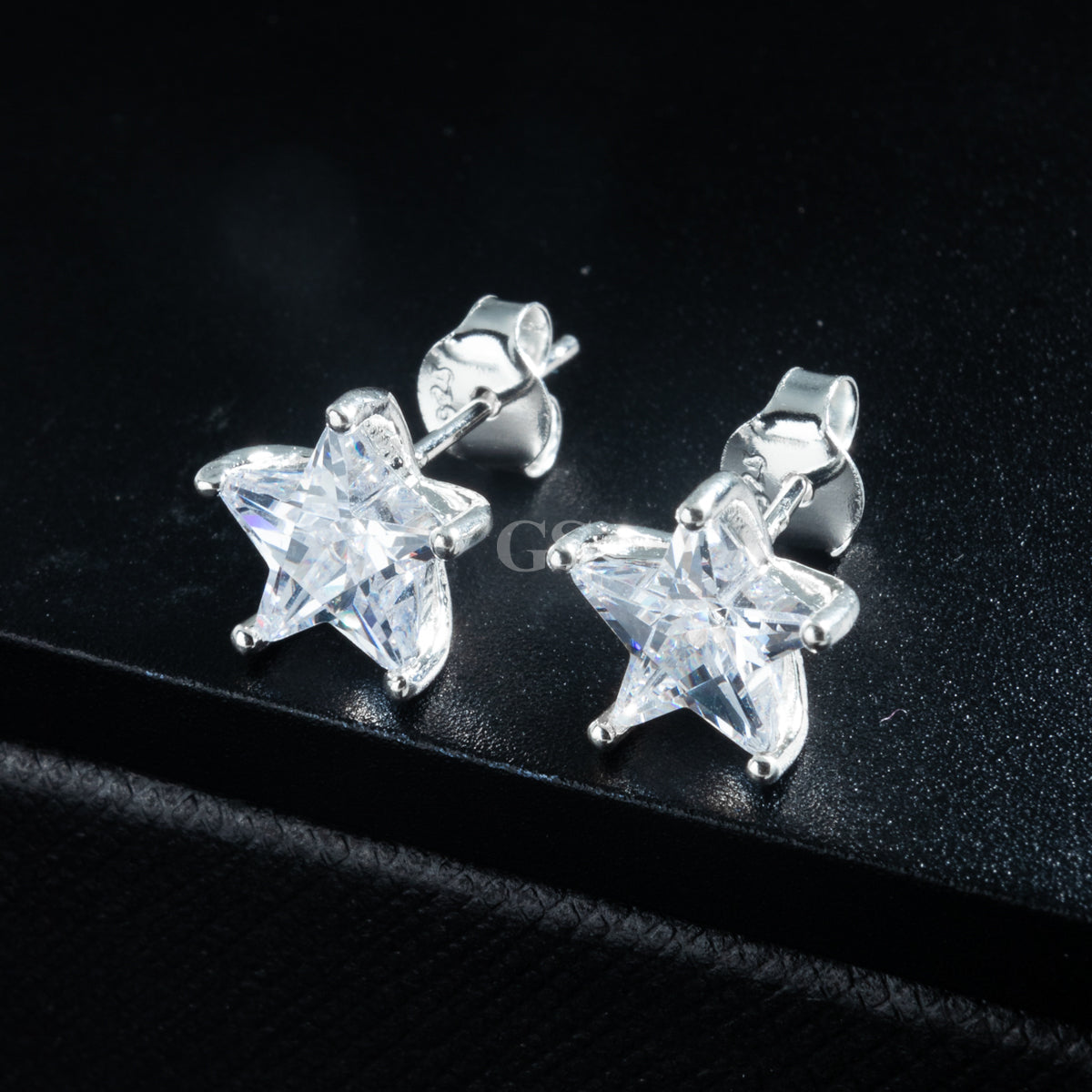 Silver Iced Star Stud