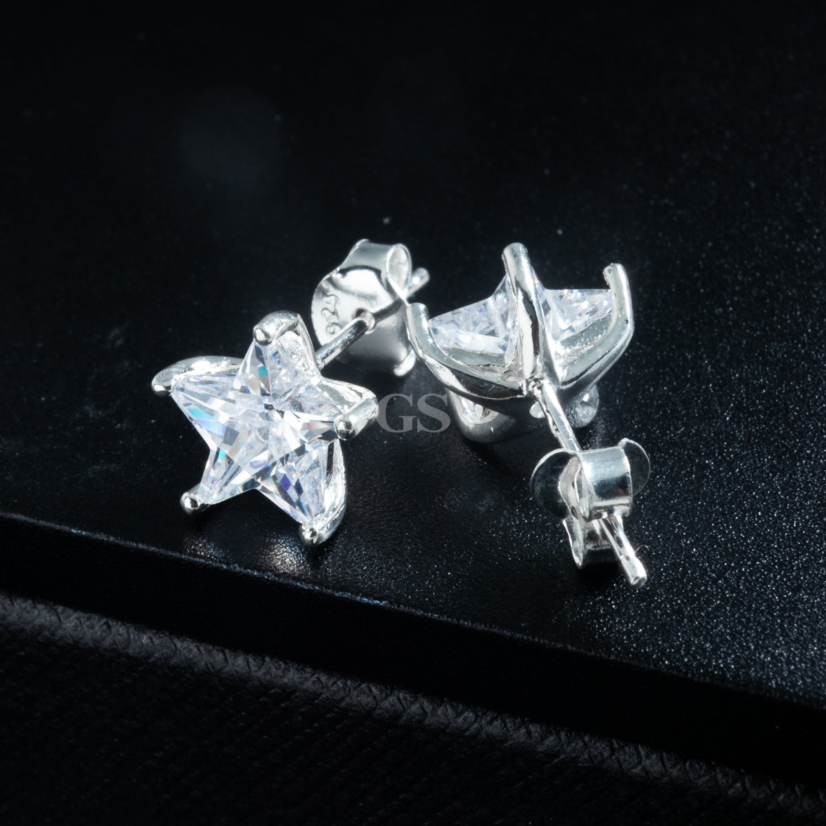 Silver Iced Star Stud