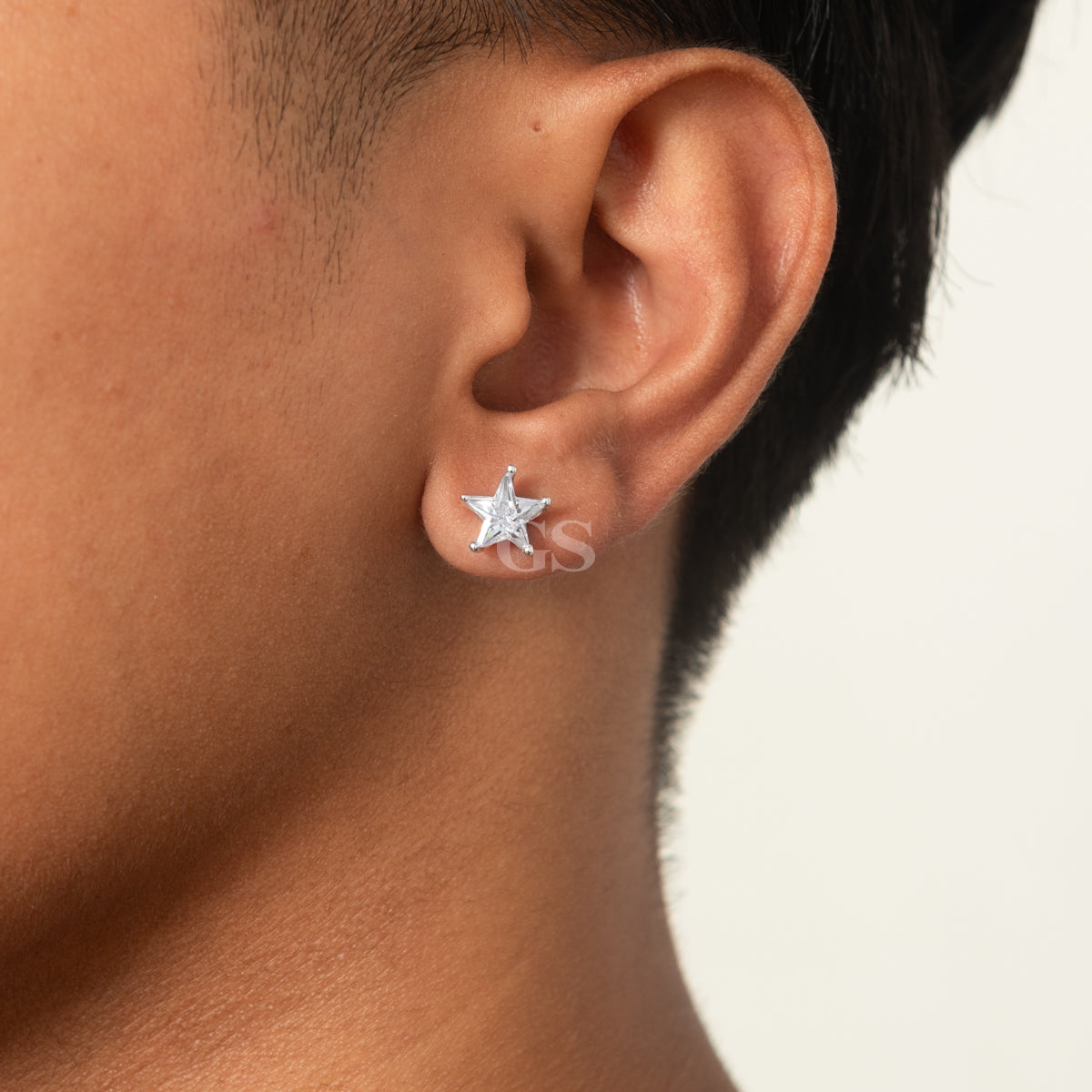 Silver Iced Star Stud