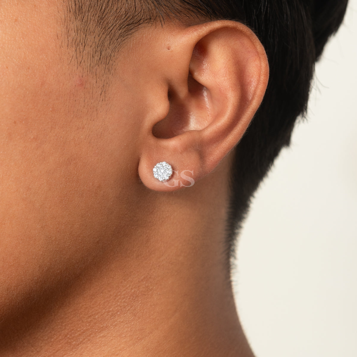 Silver Mini Iced Cap Stud