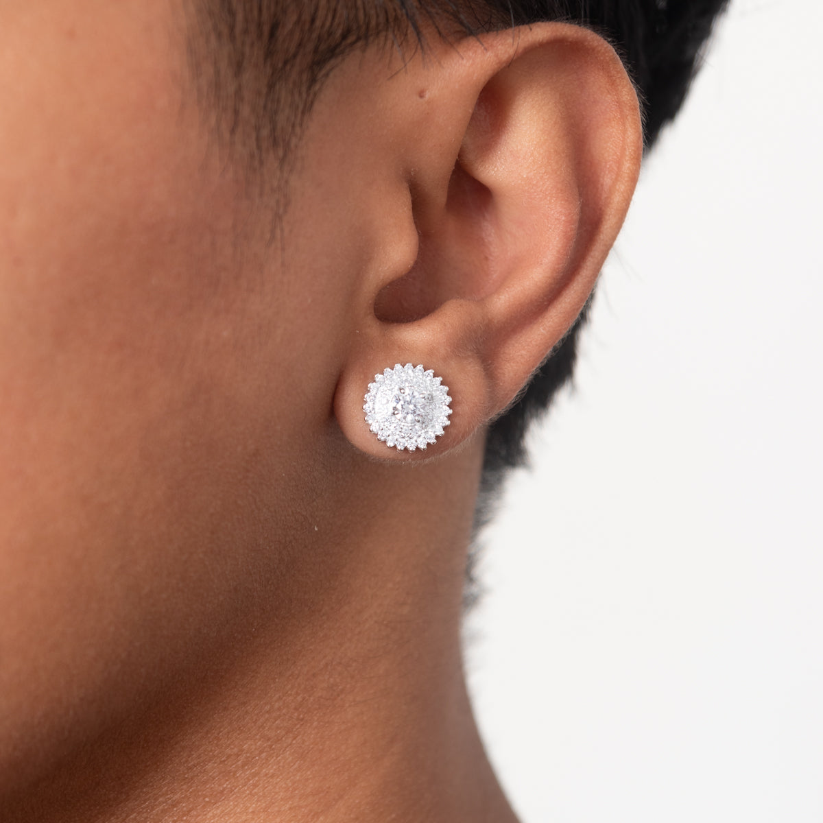 Silver Glacier Round Stud
