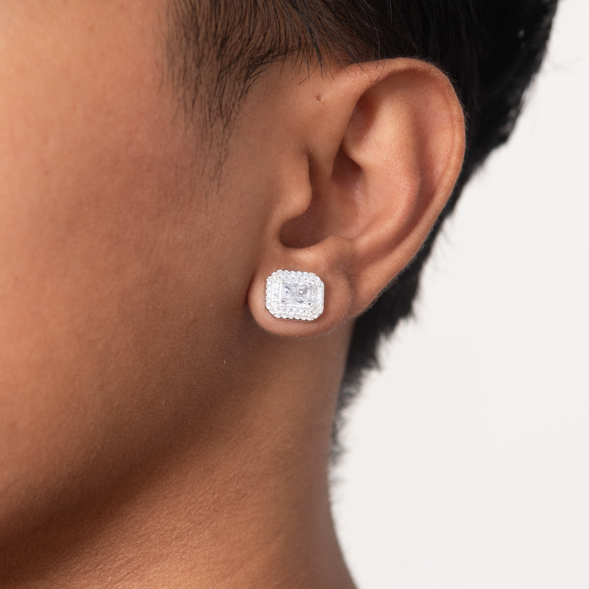 Silver Iced Gem Stud
