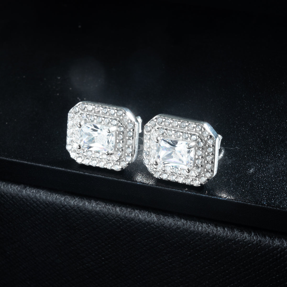 Silver Iced Gem Stud