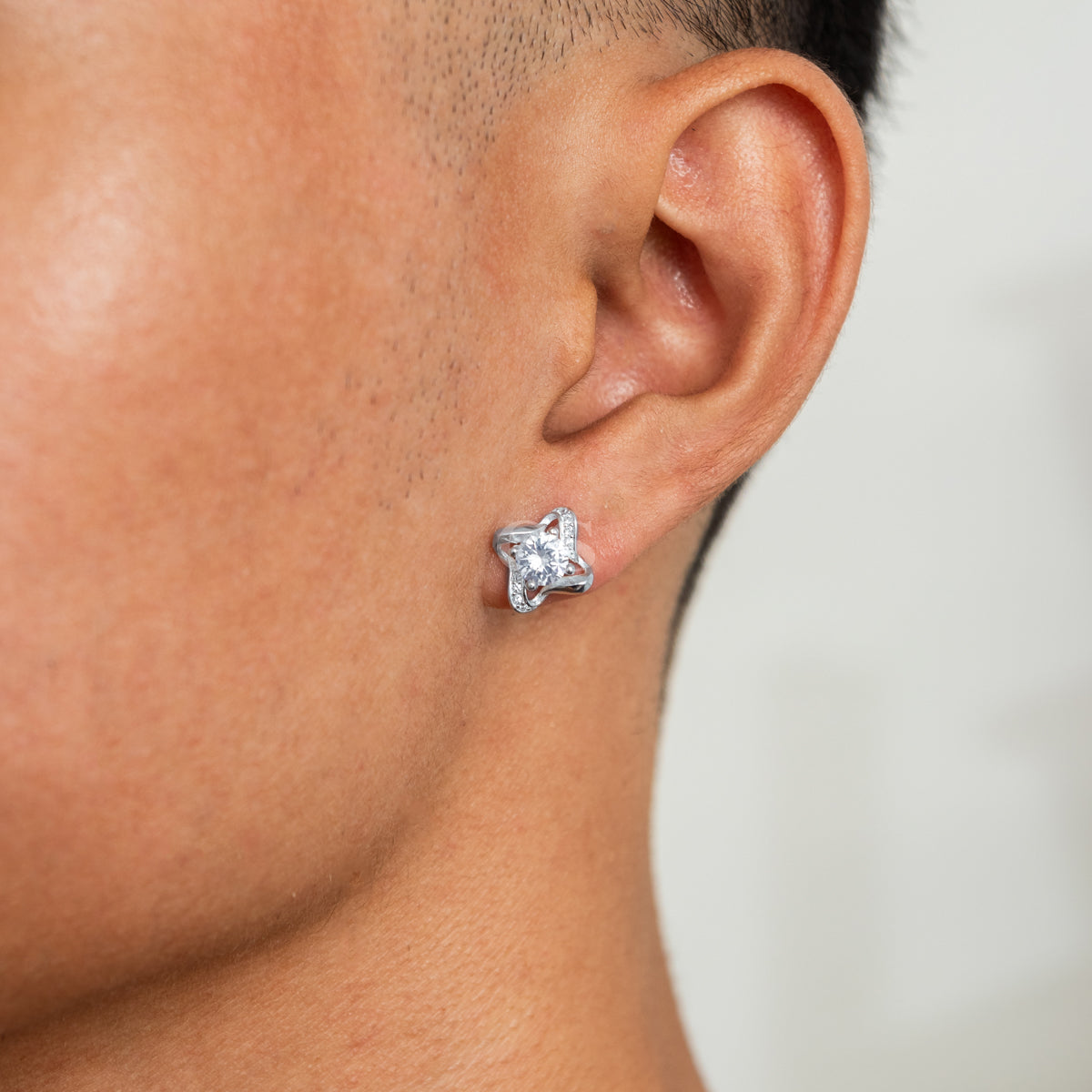 Silver Y2K Star Stud