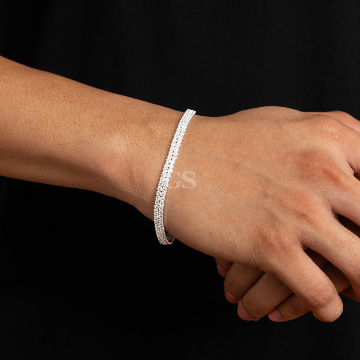 Silver Double Tennis Bracelet