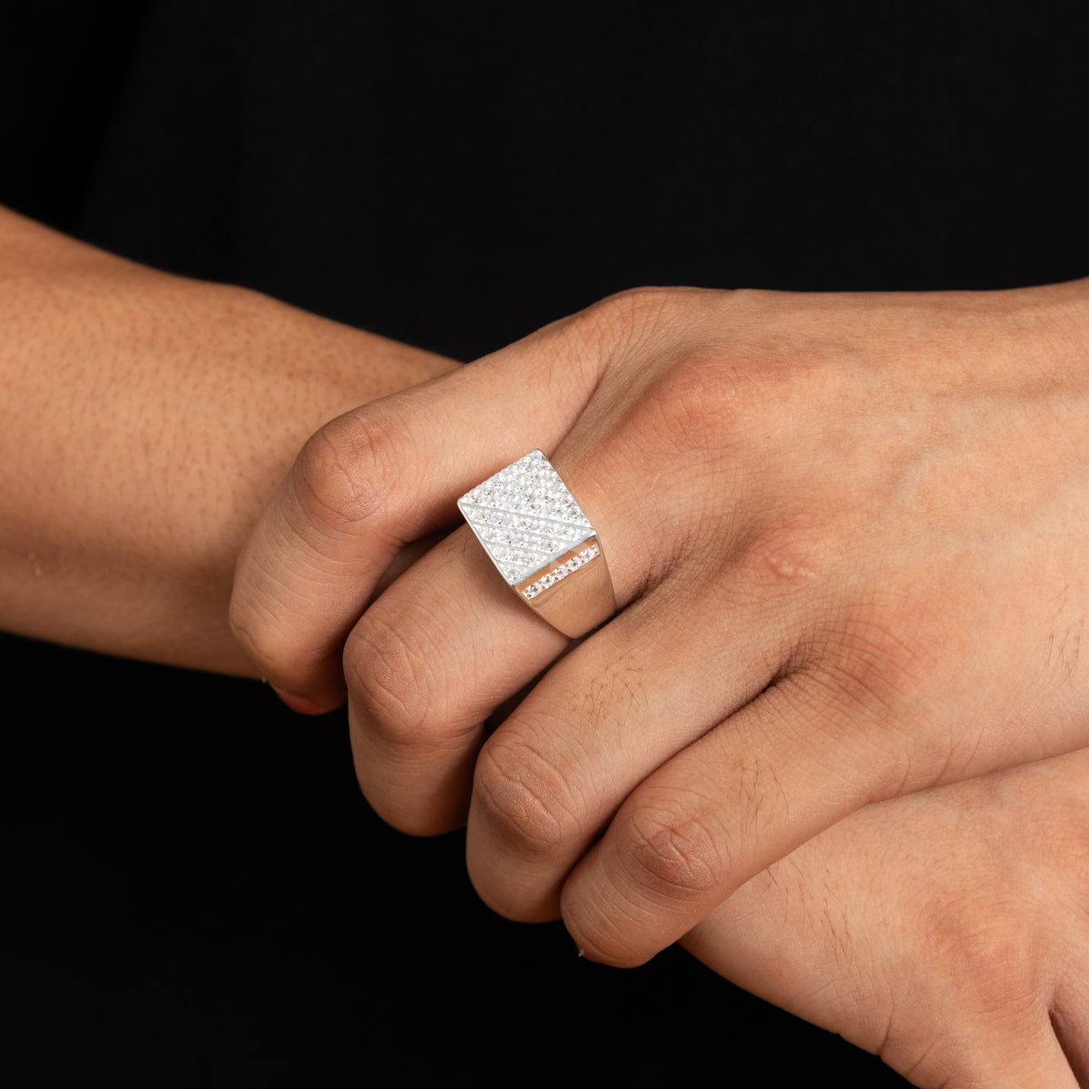Silver Iced Out Ring
