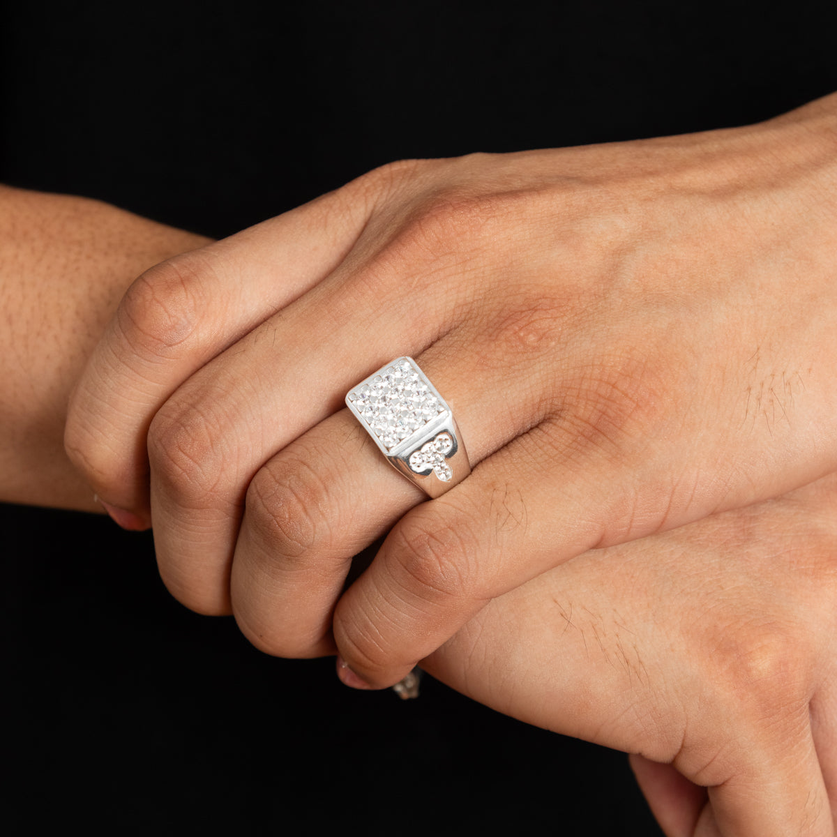 Silver Iced Trap Ring