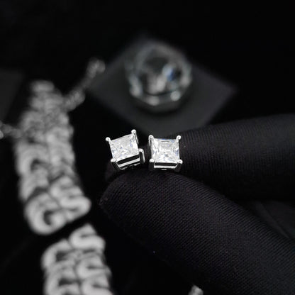 Silver Cube Stud