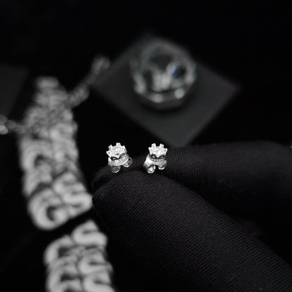 Silver Crown Stud