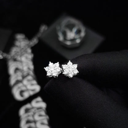 Silver Flora Stud