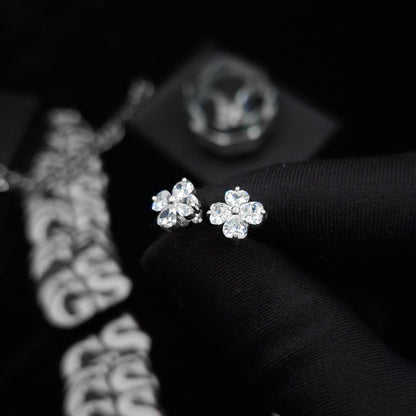 Silver Floral Stud
