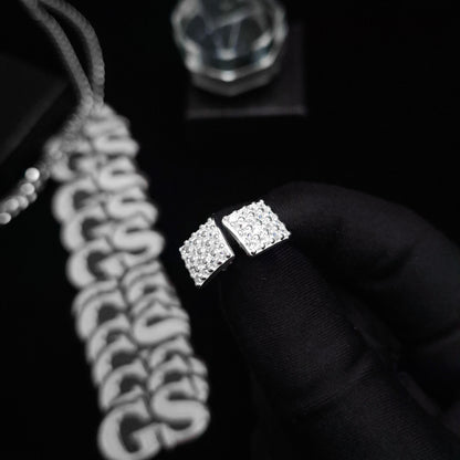 Silver Iced Out Stud