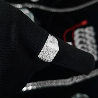 Silver Iced Trap Ring