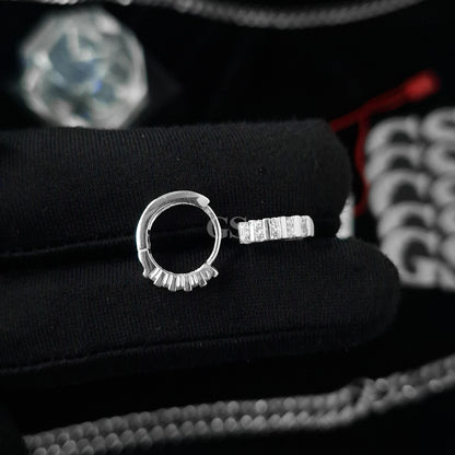 Silver Iced III Hoop