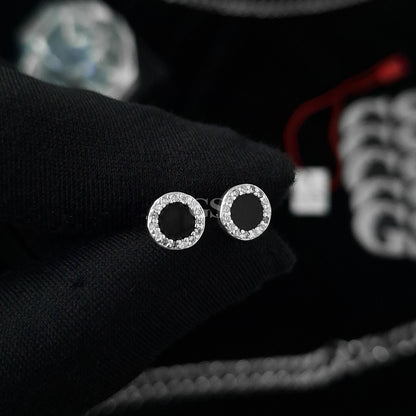 Silver Black Onyx Stud