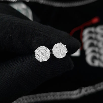 Silver Iced Cap Stud