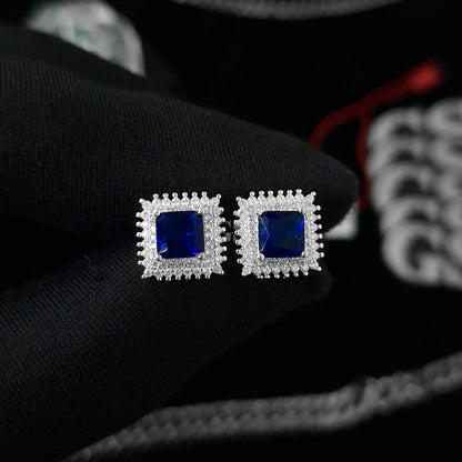 Silver Sapphire Stud