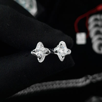 Silver Y2K Star Stud