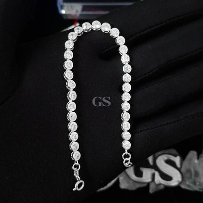 Silver Round Tennis Bracelet