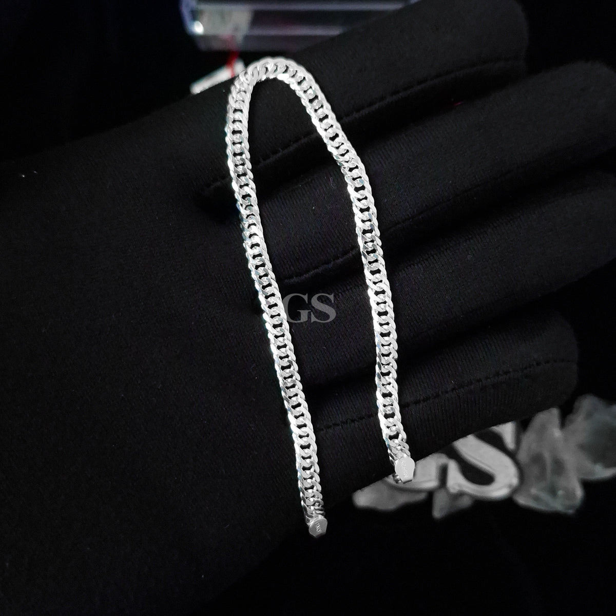 Silver 4mm Cuban Bracelet