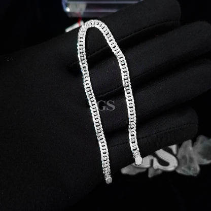 Silver 4mm Cuban Bracelet
