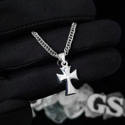 Silver Roman Cross Necklace Set