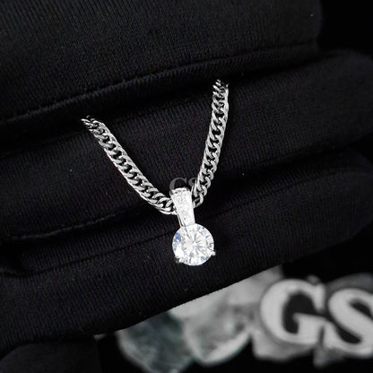 Silver Iced White Gem Necklace Set