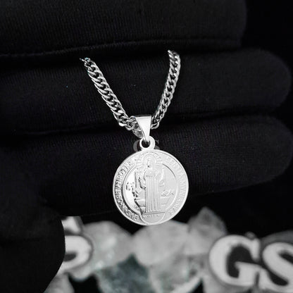 Silver St. Benedict Necklace Set