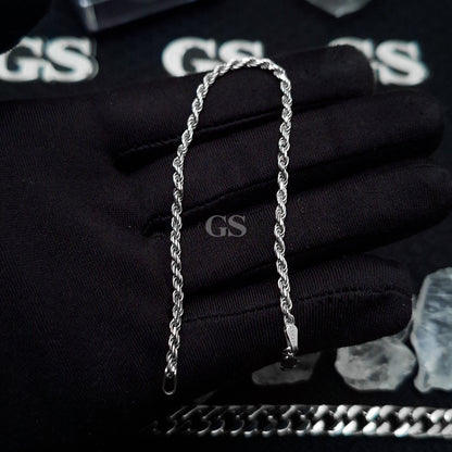 Silver 2mm Rope Bracelet