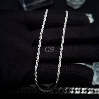 Silver 2mm Rope Necklace