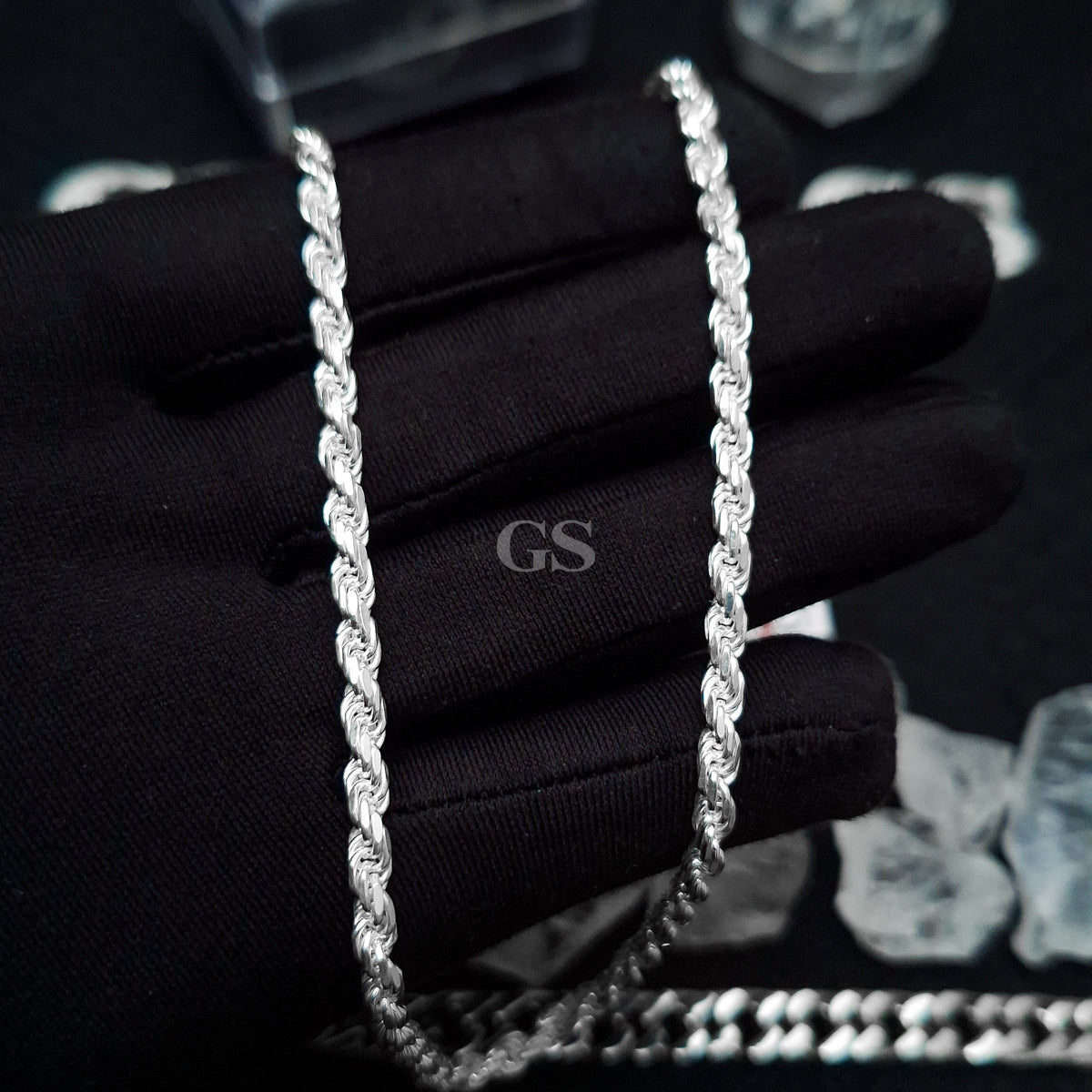 Silver 4mm Rope Necklace