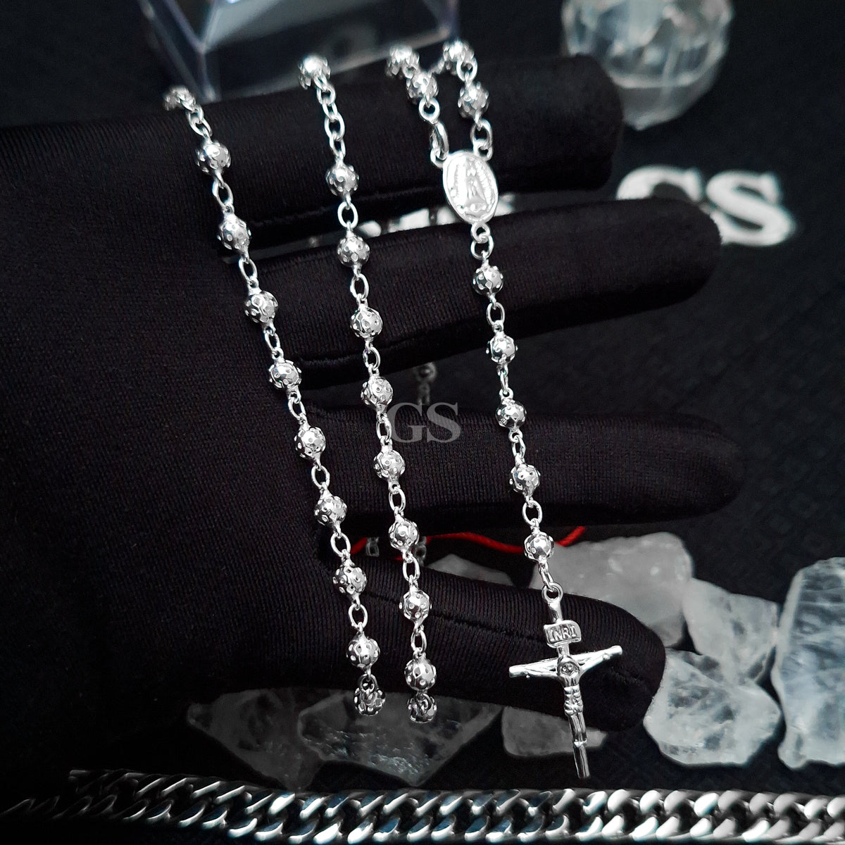 Silver Rosary Necklace