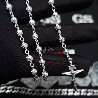 Silver Rosary Necklace