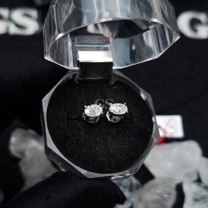 Moissanite Silver Oval Stud