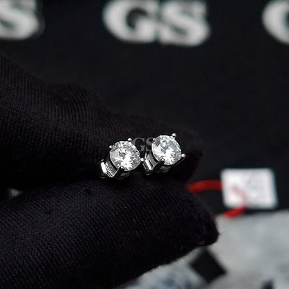 Moissanite Silver Round Stud