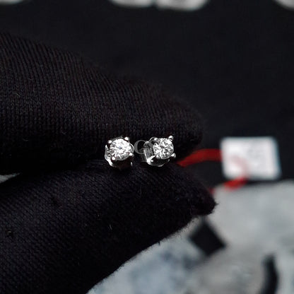 Moissanite Silver Round Stud