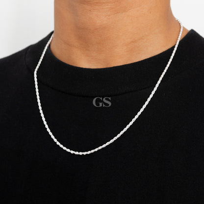 Silver 2mm Rope Necklace
