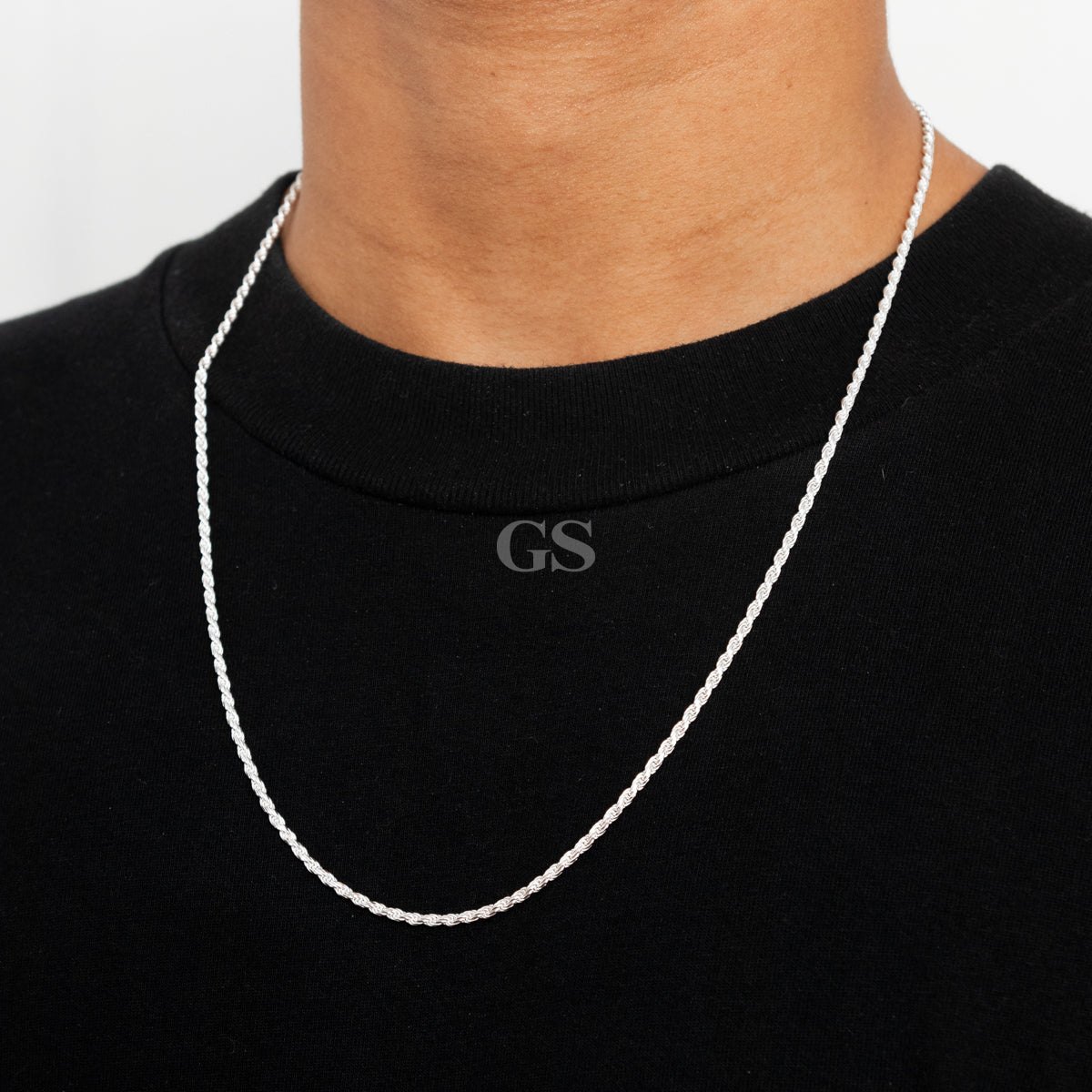 Silver 2mm Rope Necklace