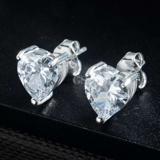 Silver Heart Stud