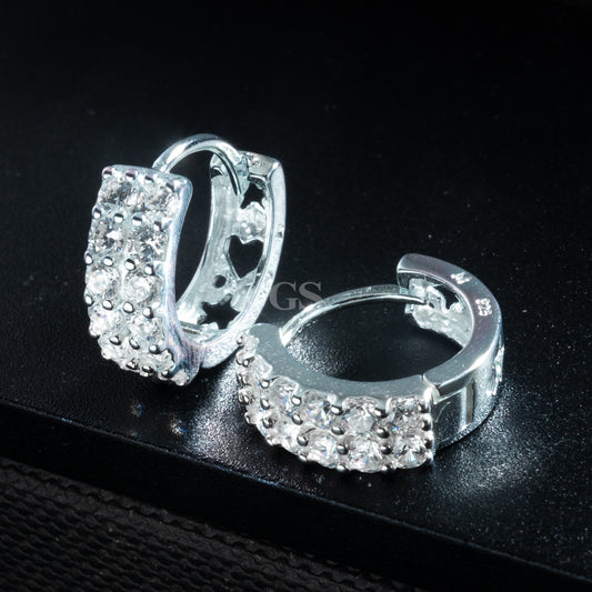 Silver Iced V Hoop