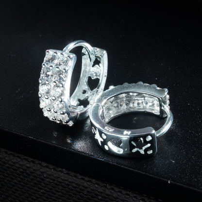 Silver Iced V Hoop