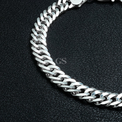 Silver 8mm Cuban Bracelet