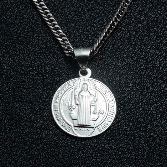 Silver St. Benedict Necklace Set