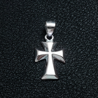 Silver Roman Cross Necklace Set